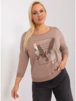 Bluzka RV BZ model 19143227 ciemny bezowy - FPrice Bluzka RV BZ model 19143227 ciemny bezowy - FPrice