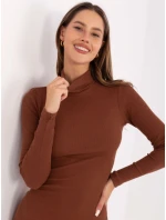 RUE PARIS Hnědé šaty s rolákem RUE PARIS Hnědé šaty s rolákem