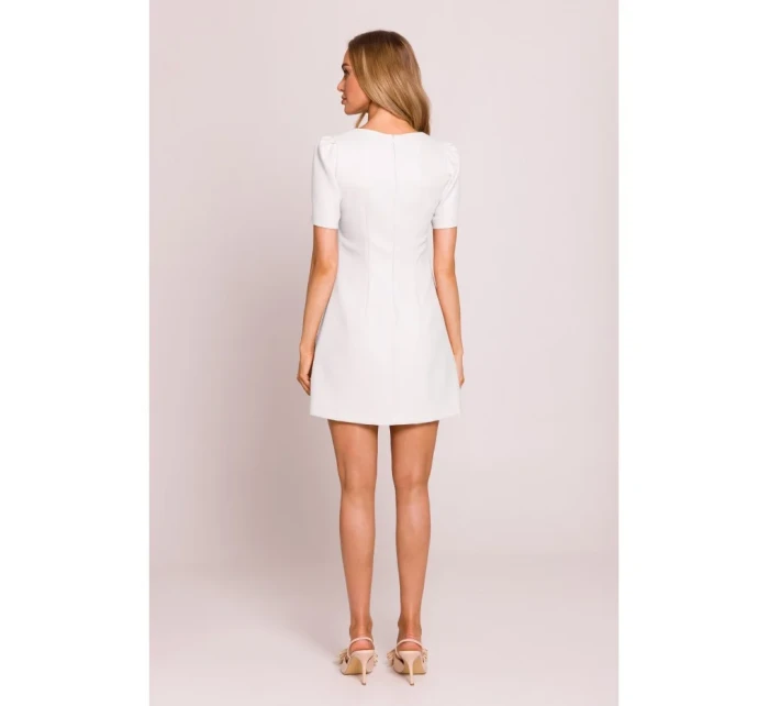 model 21061547 Mini šaty áčkového střihu krémové - Moe model 21061547 Mini šaty áčkového střihu krémové - Moe