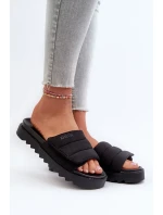 Dámske papuče na platforme Big Star Black