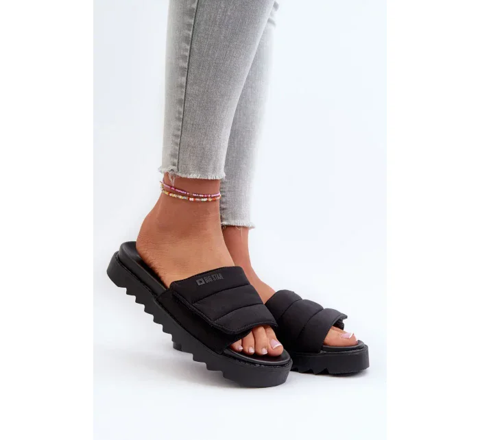 Dámske papuče na platforme Big Star Black