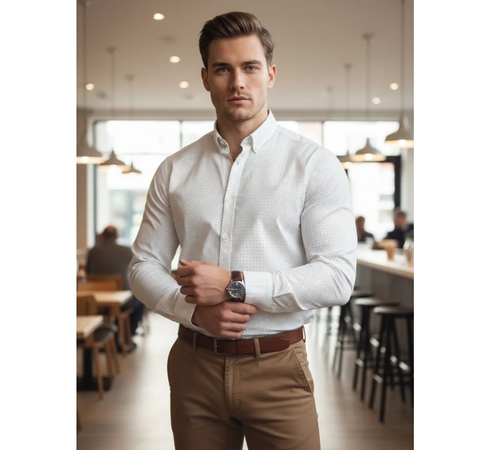 Koszula męska slim fit  biała model 22010032 - FashionStreet