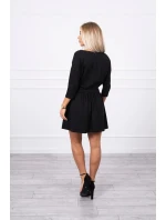 Šaty s flitrovou kapsou černé