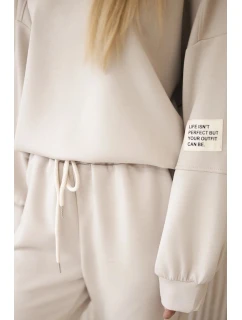 Viskózový komplet teplákové + kalhoty světle béžová