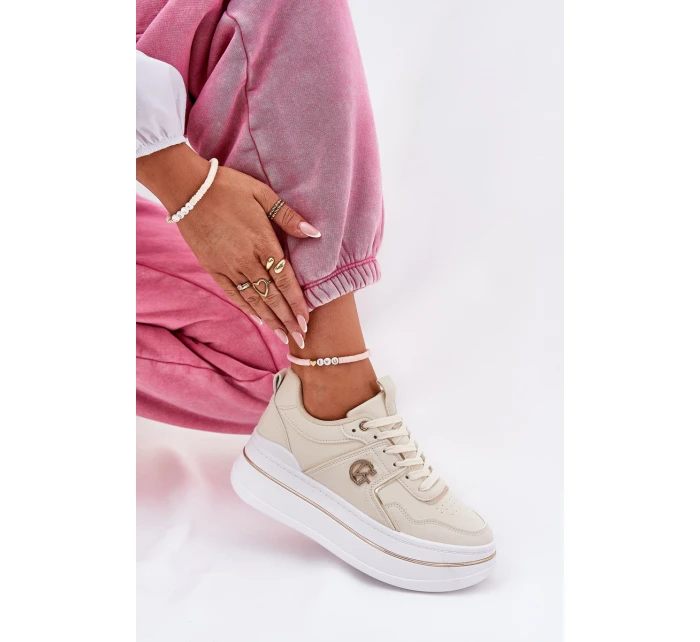 Dámské Sportovní Boty Na Platformě Béžové model 21687804 - Boto