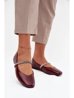 Dámské baleríny s lesklými pásky Bordó Ilirene Dámské baleríny s lesklými pásky Bordó Ilirene