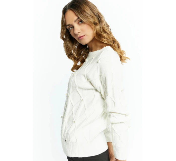 Dámsky sveter SWE2640-000 ecru - Monnari Dámsky sveter SWE2640-000 ecru - Monnari