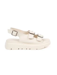 Klasické hnědé dámské sandály platforma