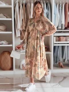 Maxi kvetinové šaty LILOVIE béžové FashionStreet EY2573