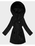 Dámska čierna bunda Goodlookin s ohrnutými rukávmi (B8556-1)