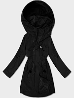 Dámska čierna bunda Goodlookin s ohrnutými rukávmi (B8556-1)