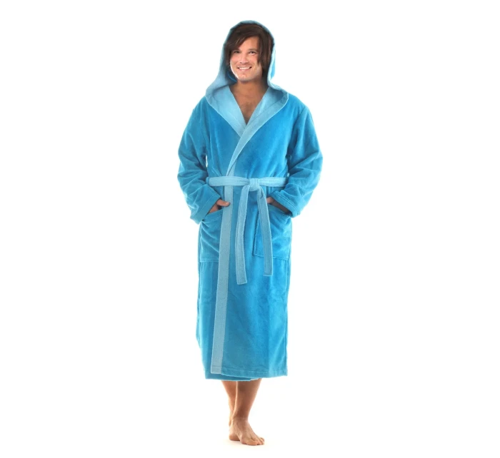 Unisex župan Tampa duo s kapucňou 3959 tyrkysový - Vestis