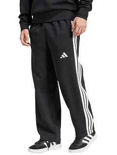 Pánske nohavice adidas Essentials Three Stripes Fleece Wide Leg Pants Black JM1770