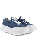 Dámske kožené topánky na platforme modré Vince women's