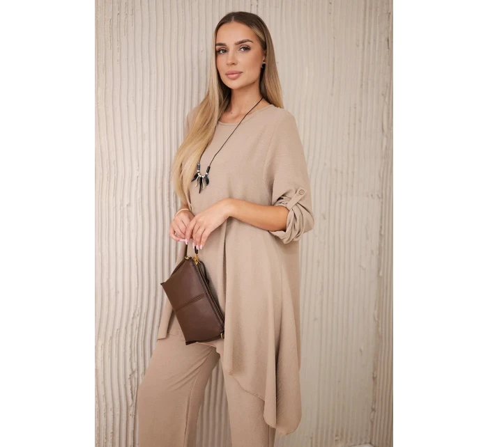 Súprava blúzka + nohavice s príveskom cappuccino