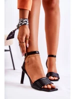 Damskie Sandały Na Obcasie Czarne Camellia