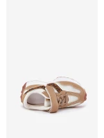 Dětské tenisky na suchý zip s leopardím vzorem tmavě béžové model 21688089 - Boto