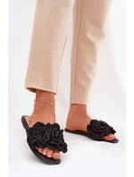 Ploché Dámské Pantofle S Mašlí Černé model 21688613 - Boto