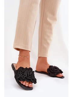 Ploché Dámské Pantofle S Mašlí Černé model 21688613 - Boto