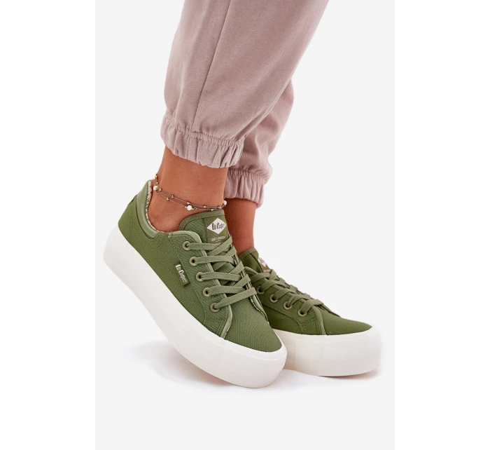 Trampki Damskie Na Platformie Lee Cooper LCW-25-31-3449L Zielone