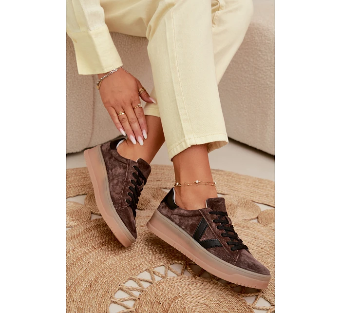 Dámské tenisky Vinceza 79597 na platformě hnědé