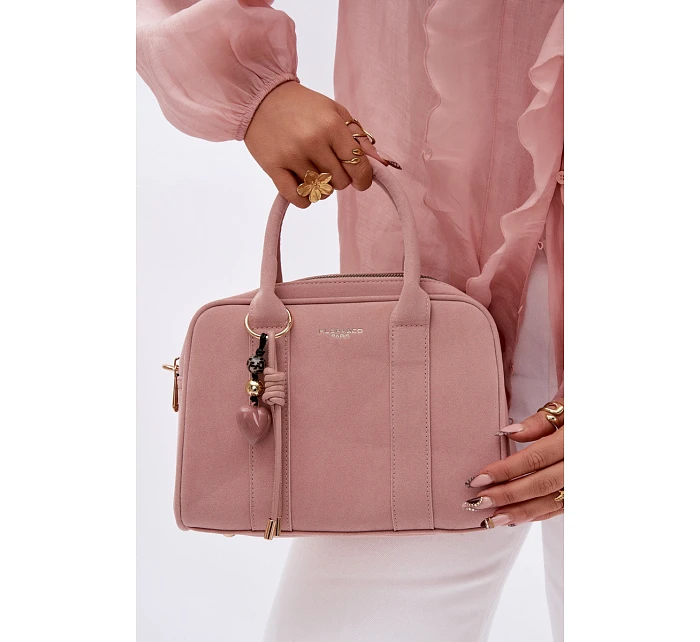 Kufříková taška Eco semišová s přívěskem Růžová Sorielle