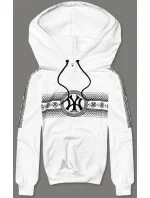 Biela pánska mikina s kapucňou (8B1100-1)