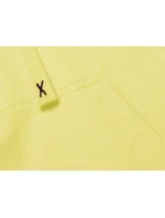 Krátka mikina s kapucňou v citrónovej farbe (8B939-33)