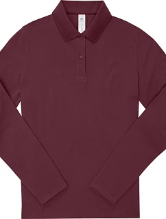 B&C My Polo 180 LSL /women Dámske polo s dlhým rukávom z piké 01.W462 bordová