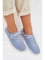 Dámské polobotky z přírodního semiše model 22013889 Modré - S.Barski