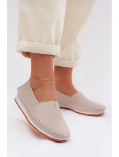 Kožené dámské polobotky S.Barski LR61-7051 Béžové