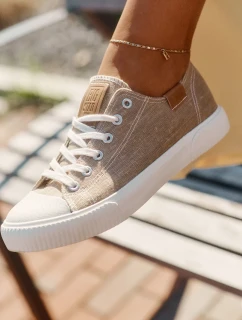 Dámske látkové tenisky Big Star - béžové