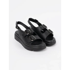 Exkluzívne dámske čierne sandále na platforme