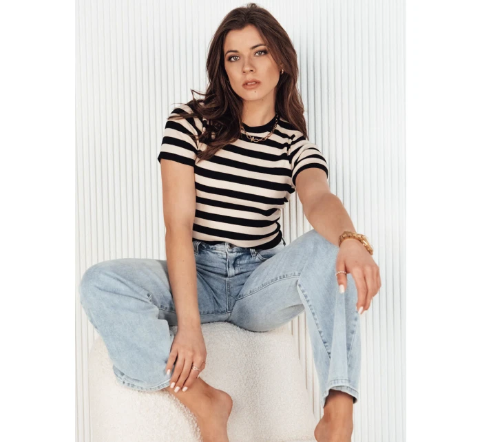 TARSON dámska pruhovaná blúzka čierna FashionStreet RY2384