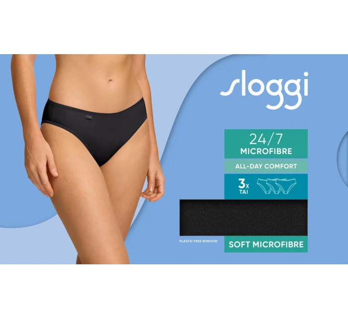 sloggi 24/7 Microfibre Tai C3P - BLACK - SLOGGI BLACK - SLOGGI