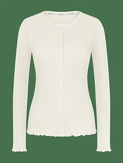 model 22302818 Rib Cardigan LSL Silk White  Silk White - Triumph