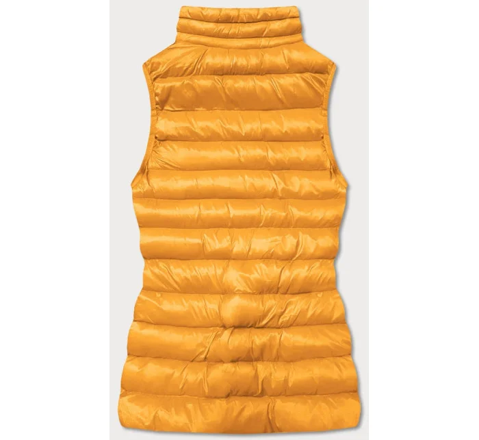 Krátka žltá dámska prešívaná vesta (23077-333)