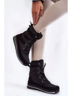 Dámské šněrovací boty do sněhu Progress model 21602444 Černé - Boto Dámské šněrovací boty do sněhu Progress model 21602444 Černé - Boto