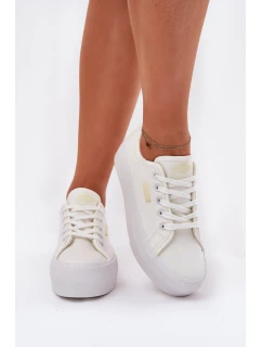 Trampki Damskie Na Platformie Lee Cooper LCW-25-31-3450L Białe