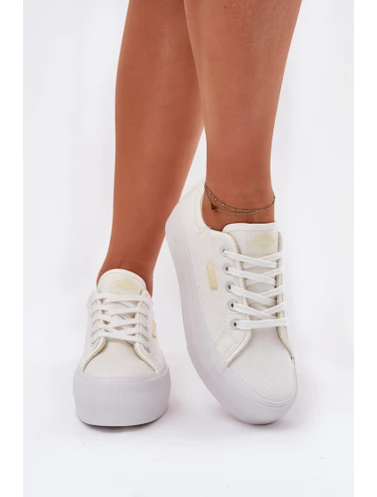 Trampki Damskie Na Platformie Lee Cooper LCW-25-31-3450L Białe