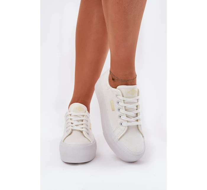 Trampki Damskie Na Platformie Lee Cooper LCW-25-31-3450L Białe