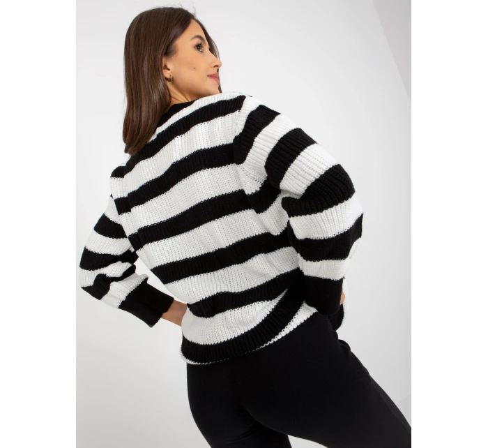 Dámsky sveter LC SW 8030 biely a čierny