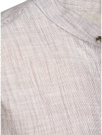 Pánska košeľa s dlhým rukávom a golierom hnedá FashionStreet DX2660