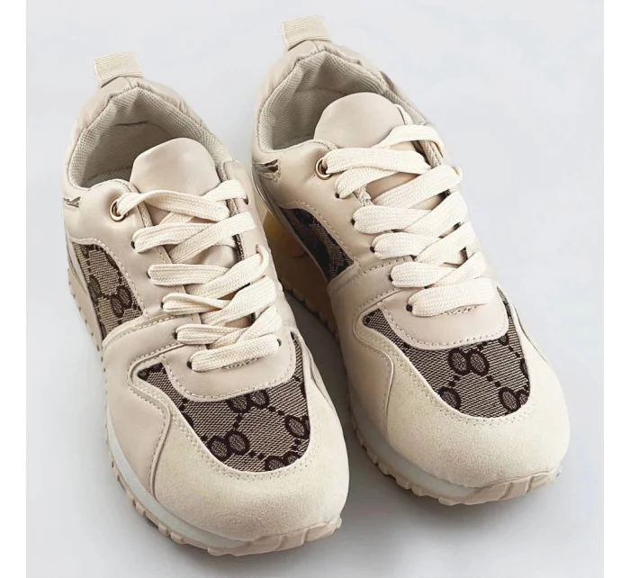 Béžové dámske tenisky adidasky so zvýšenou podrážkou (666-21)