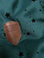 Dámska zelená mikina s kapucňou a hviezdičkovým vzorom (2305)