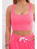 Súprava top+nohavice ružová neónová