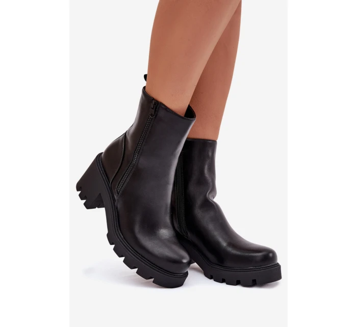 Dámské Zimní Boty Na Masivním Podpatku Ameliane