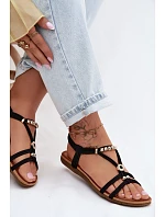 Dámské ploché sandály s pásky Černé Zelda