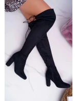 Dámske semišové čižmy na vysokom podpätku Black Xamarin Dámske semišové čižmy na vysokom podpätku Black Xamarin