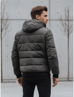 Pánská prošívaná zimní bunda s kapucí šedá Dstreet model 21991534 - FashionStreet